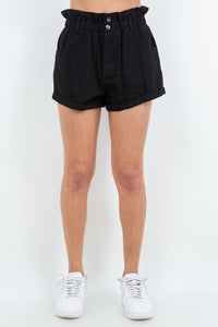 American Bazi High Waist Paper Bag Shorts