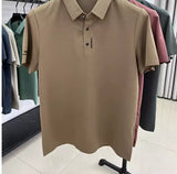 Waffle Summer Business Polo Shirt Short Sleeve T-Shirt