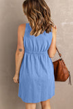 Sleeveless Button Down Mini Magic Dress