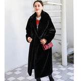 Winter Plush Thick Warm Loose Women Faux Rabbit Fur Coat