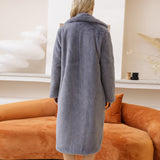 Winter Plush Thick Warm Loose Women Faux Rabbit Fur Coat