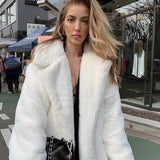 Winter Plush Thick Warm Loose Women Faux Rabbit Fur Coat