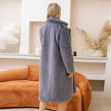 Winter Plush Thick Warm Loose Women Faux Rabbit Fur Coat