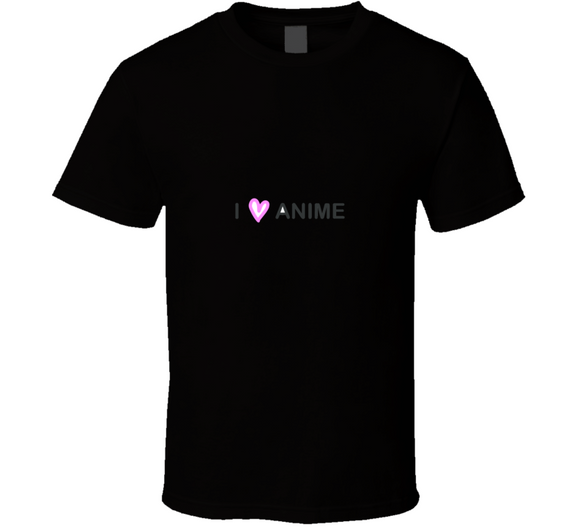 I Love Anime Hand Drawn Vector Heart Symbol With Words Lettering T Shirt